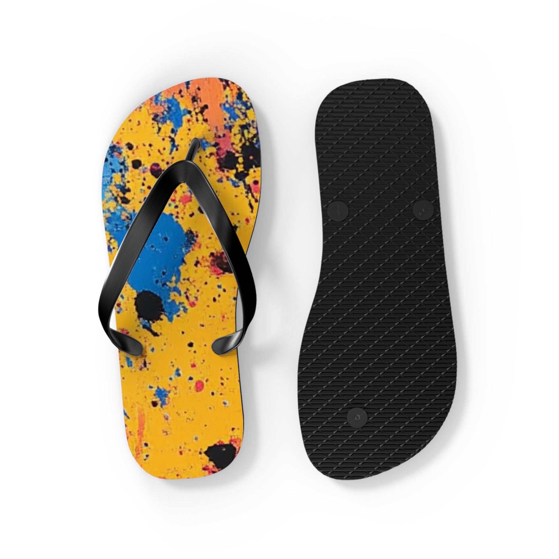 The Colors Of Paint Splatter Flip Flops, Artsulli - Art is Long, Life is Short, Shoes, , , , , , , 