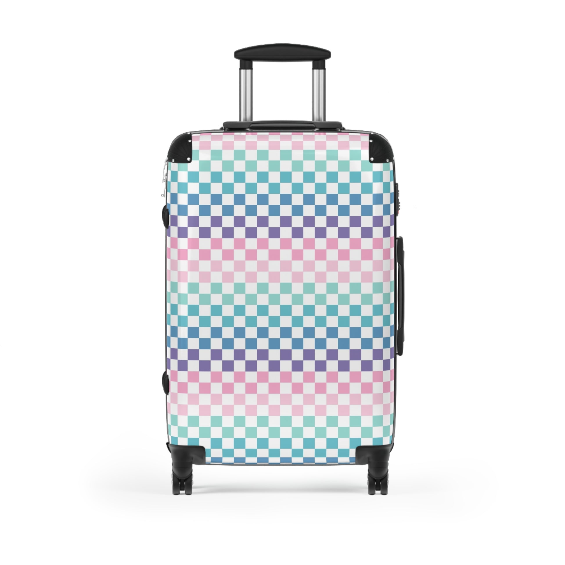 Vaporwave Rainbow  Checkerboard II Multi-Color Suitcase, Artsulli - Art is Long, Life is Short, Bags, Size, Medium, Color, Black, , , 38157540637800813379