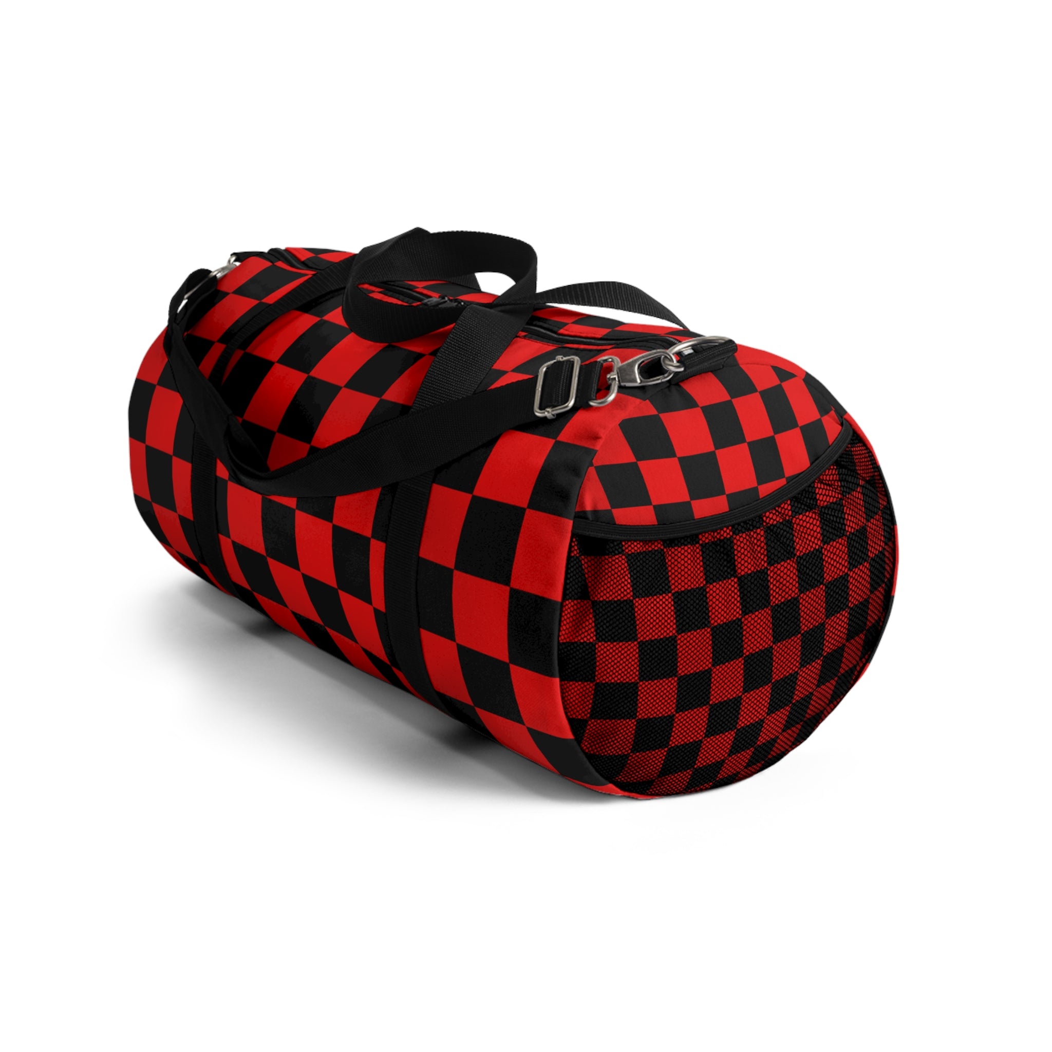 Checkerboard Red and Black Duffel Bag, Artsulli - Art is Long, Life is Short, Bags, , , , , , , 
