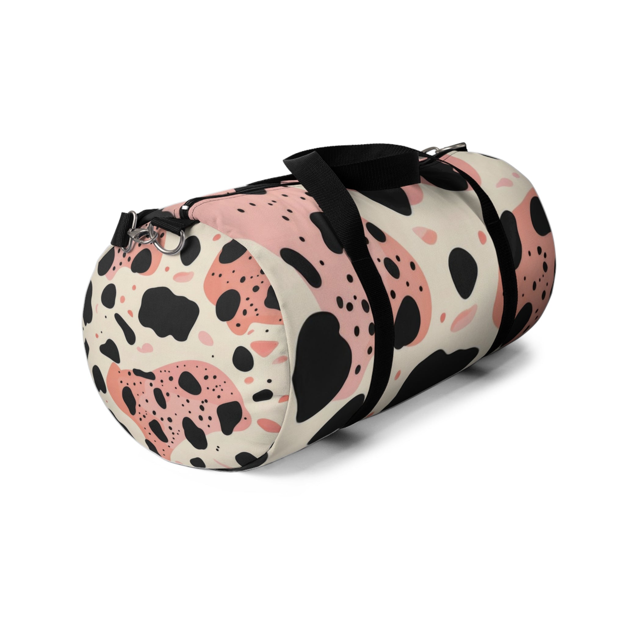 Organic Cow Print Cream and Pink Duffel Bag, Artsulli - Art is Long, Life is Short, Bags, , , , , , , 
