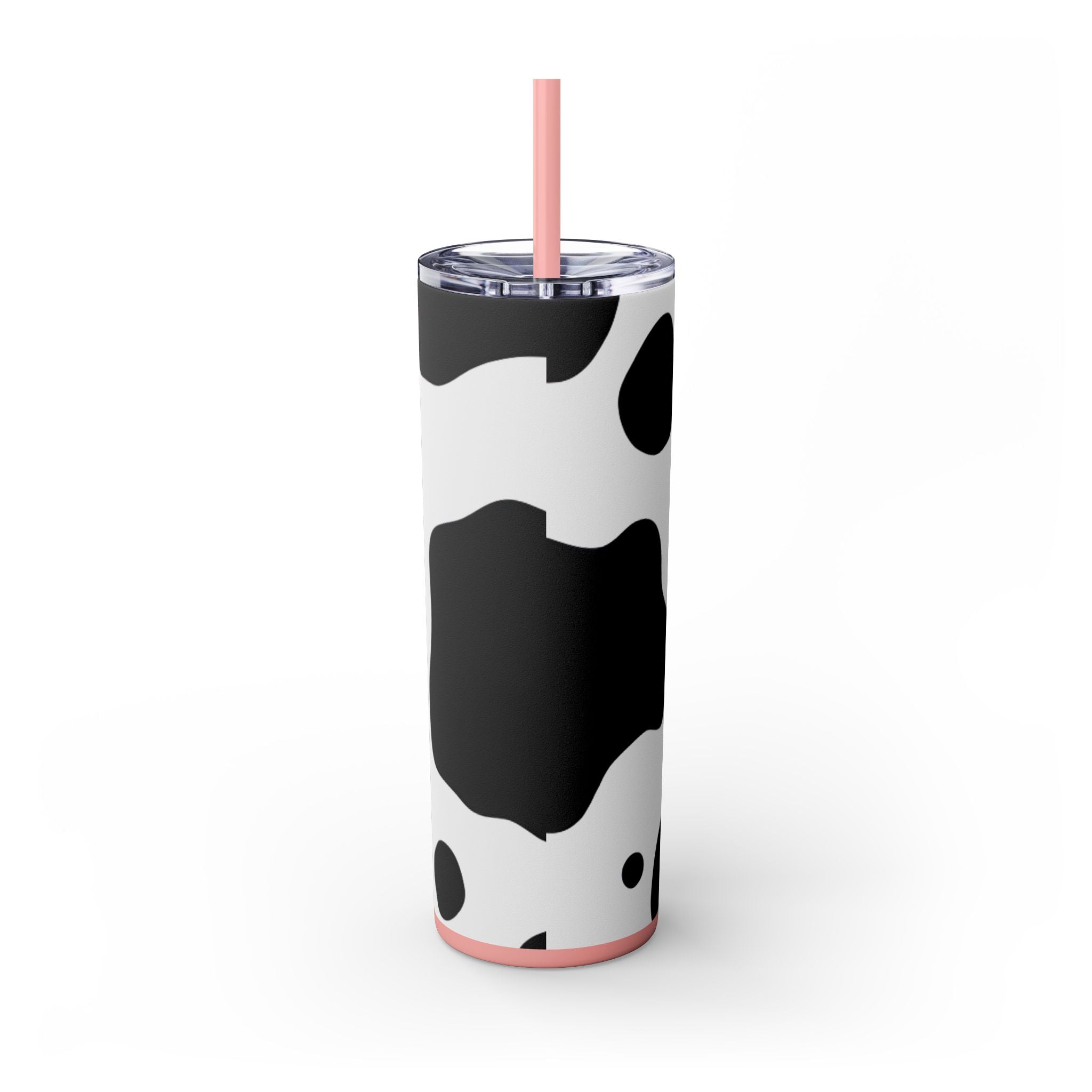 Cow Print Focus Skinny Tumbler with Straw, 20oz, Artsulli - Art is Long, Life is Short, Mug, , , , , , , 