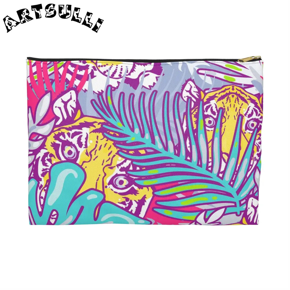 JAKKOUTTHEBXX Tropical Floral Tigers Torquise and Purple Accessory
