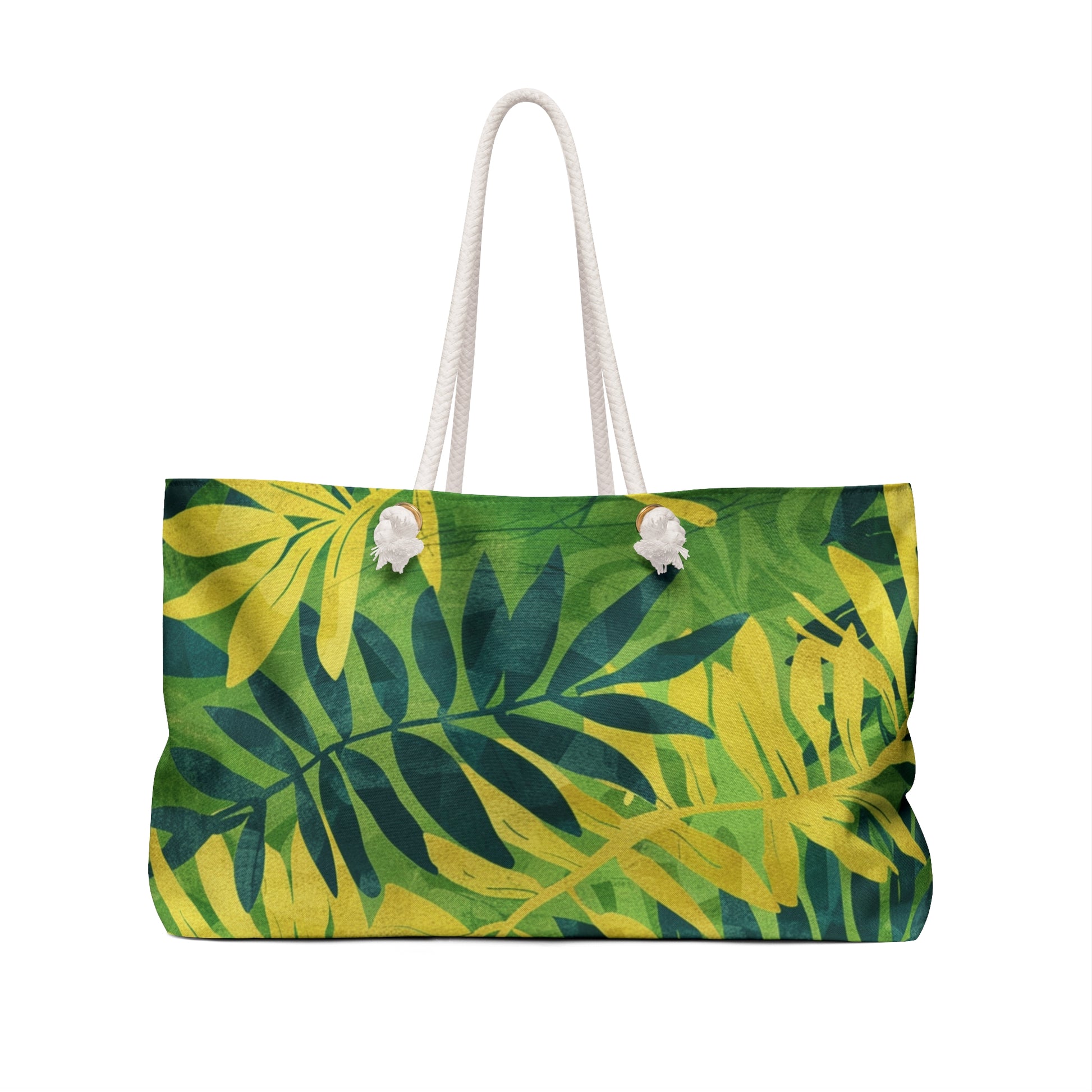 Green Leaf x Yellow Leaf x Tropical x Jungle Weekender Bag, Artsulli - Art is Long, Life is Short, Bags, , , , , , , 