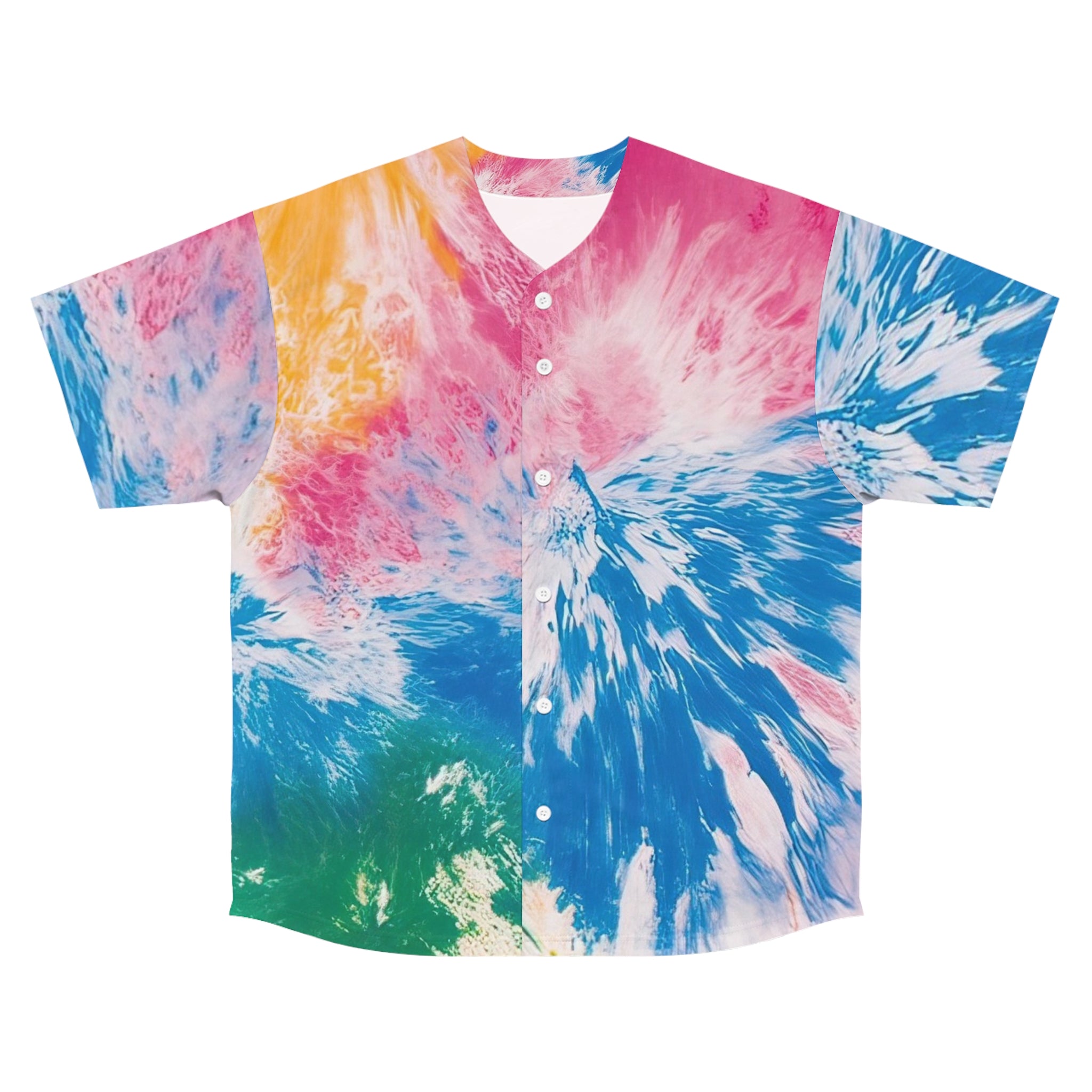 Tie Dye Splash Men's Baseball Jersey (AOP), Artsulli - Art is Long, Life is Short, All Over Prints, Size, S, Color, Seam thread color automatically matched to design, , , 11489745886484803954