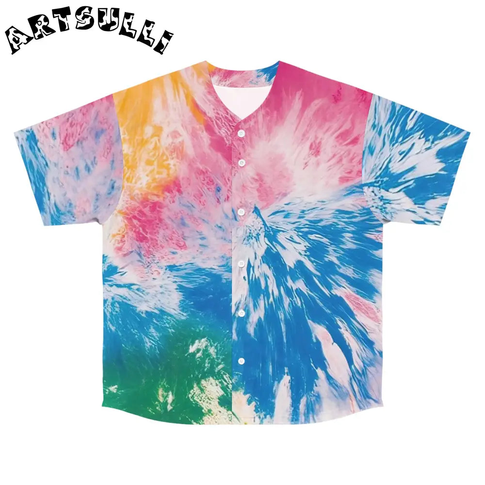 JAKKOUTTHEBXX Tie-Dye Art Printed Baseball Jersey 2025