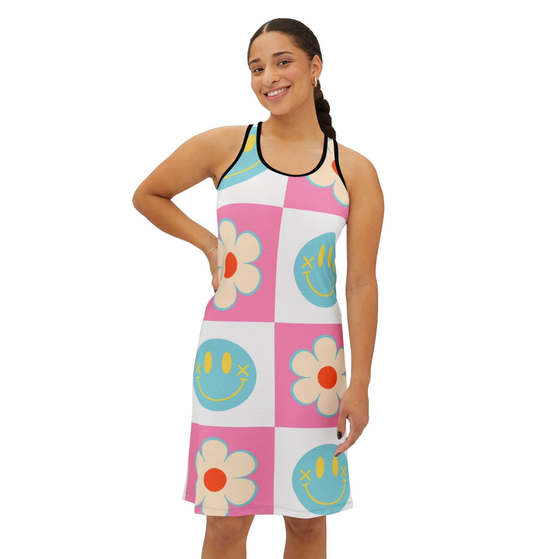 Madotsukis Grin Bloom Women's Racerback Dress (AOP), Artsulli - Art is Long, Life is Short, Tank Top, , , , , , , 