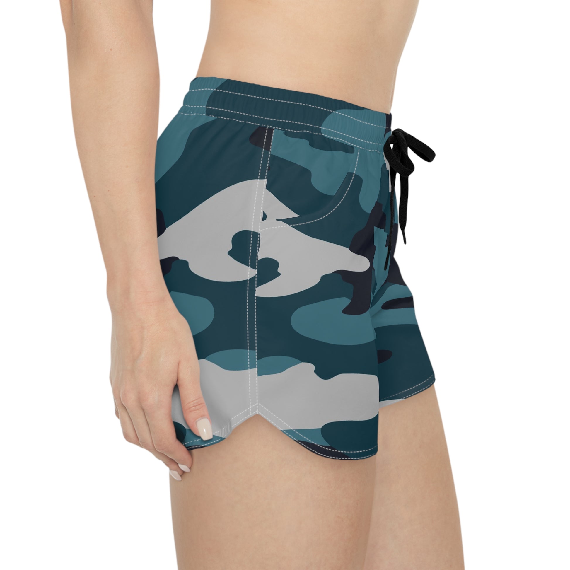 Blue Camouflage Women's Casual Shorts (AOP), Artsulli - Art is Long, Life is Short, All Over Prints, , , , , , , 