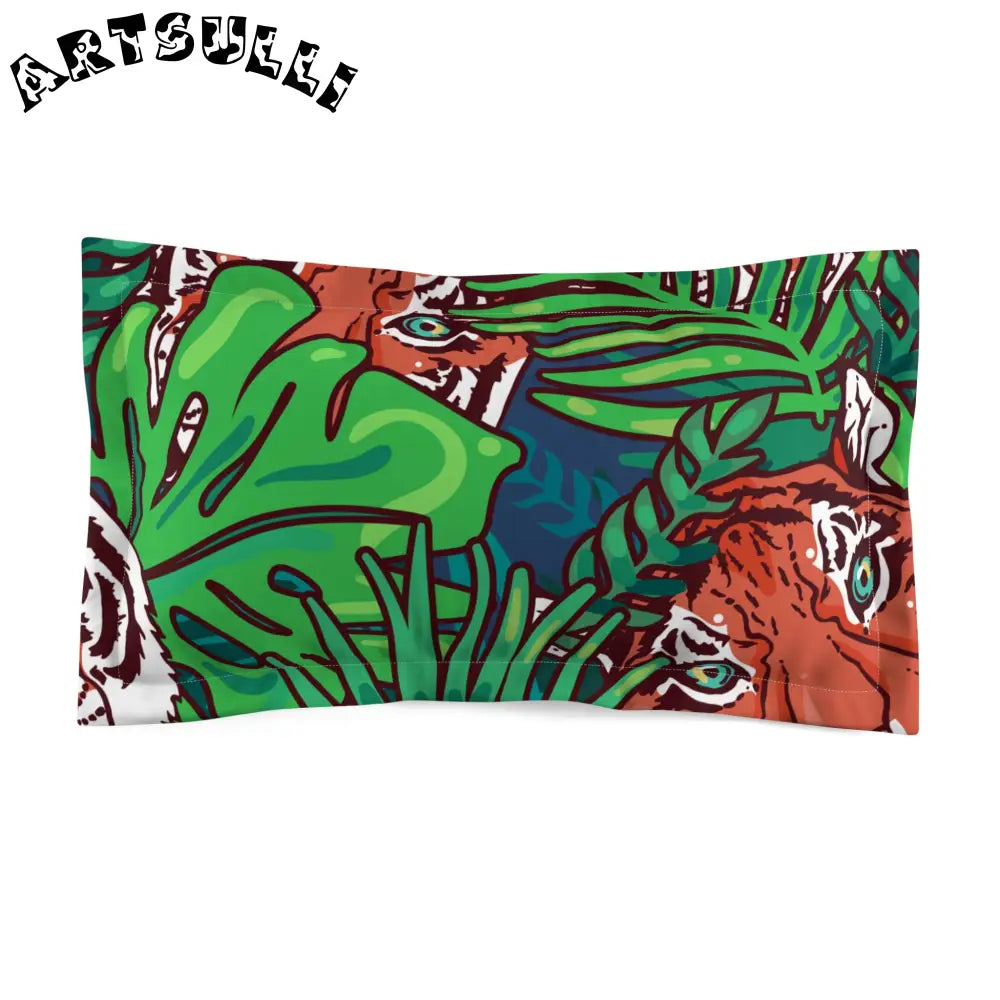 JAKKOUTTHEBXX Tropical Jungle Tigers Blue and Green Microfiber