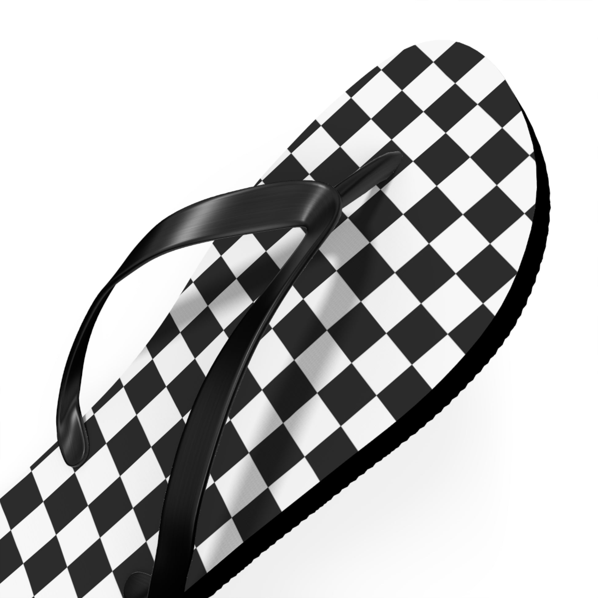 Checkerboard White and Black Flip Flops, Artsulli - Art is Long, Life is Short, Shoes, , , , , , , 