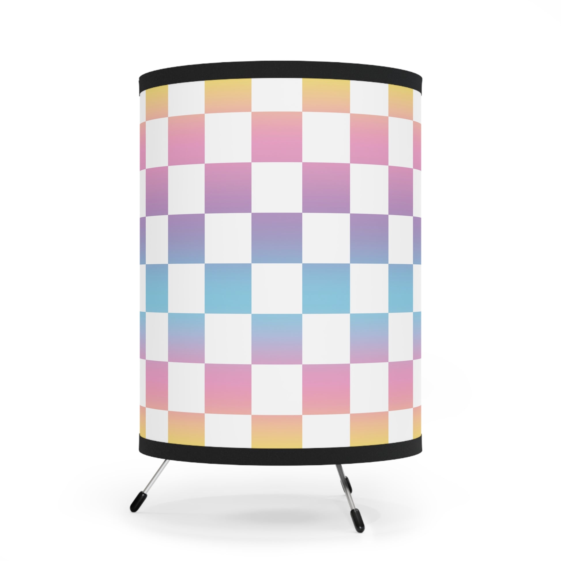Vaporwave Check Tripod Lamp with High-Res Printed Shade, US\CA plug, Artsulli - Art is Long, Life is Short, Home Decor, , , , , , , 