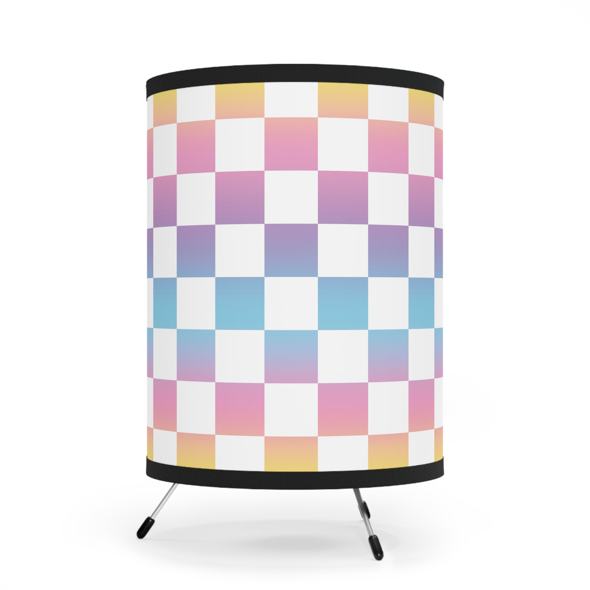 Vaporwave Check Tripod Lamp with High-Res Printed Shade, US\CA plug, Artsulli - Art is Long, Life is Short, Home Decor, , , , , , , 