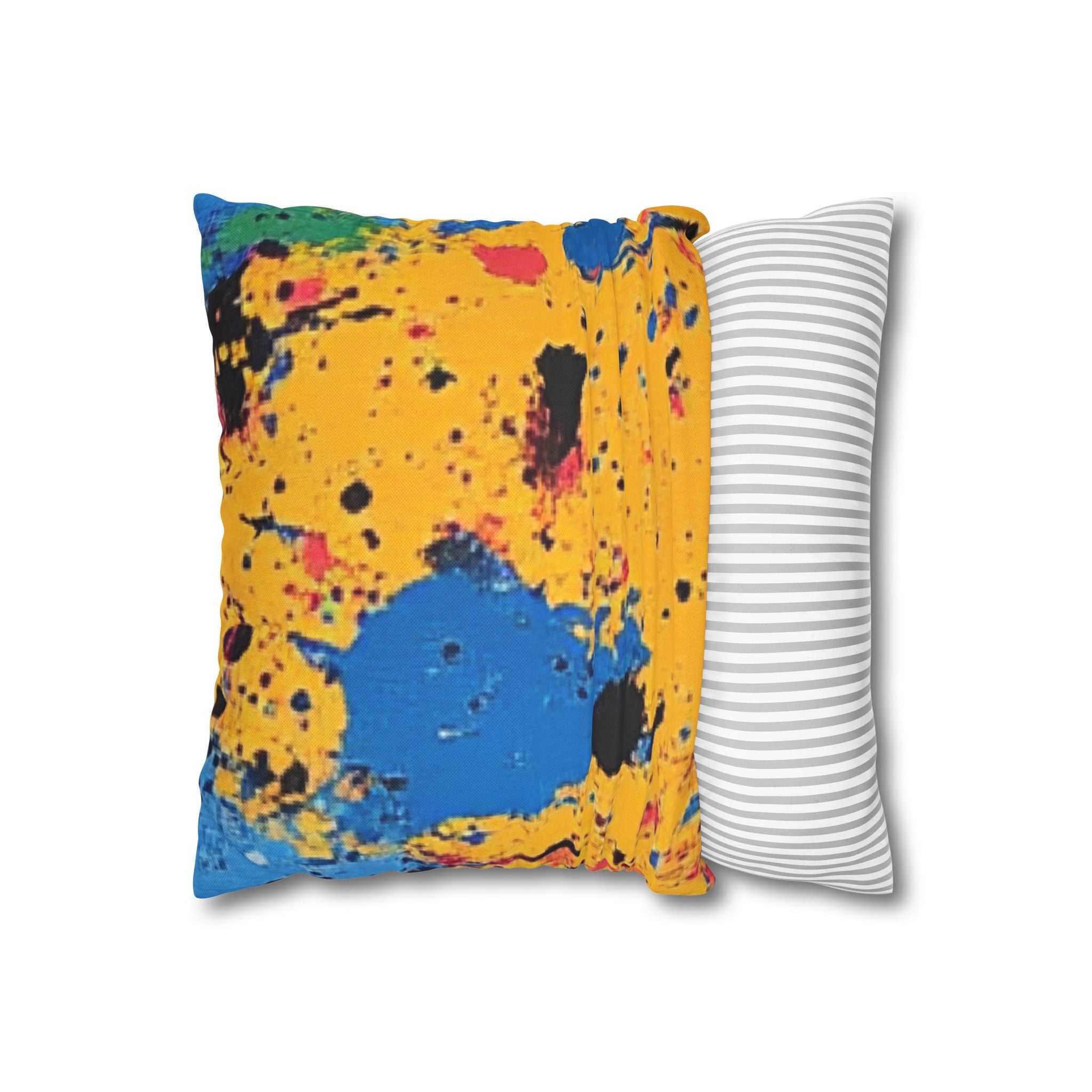 The Colors Of Paint Splatter Spun Polyester Square Pillowcase, Artsulli - Art is Long, Life is Short, Home Decor, , , , , , , 