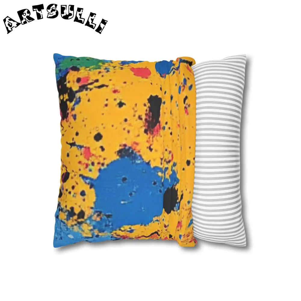 JAKKOUTTHEBXX The Colors Of Paint Splatter Spun Polyester Square