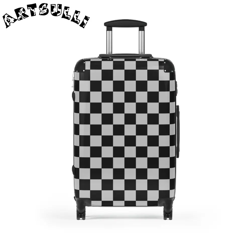JAKKOUTTHEBXX Checkered Carry On Luggage with Adjustable Handle
