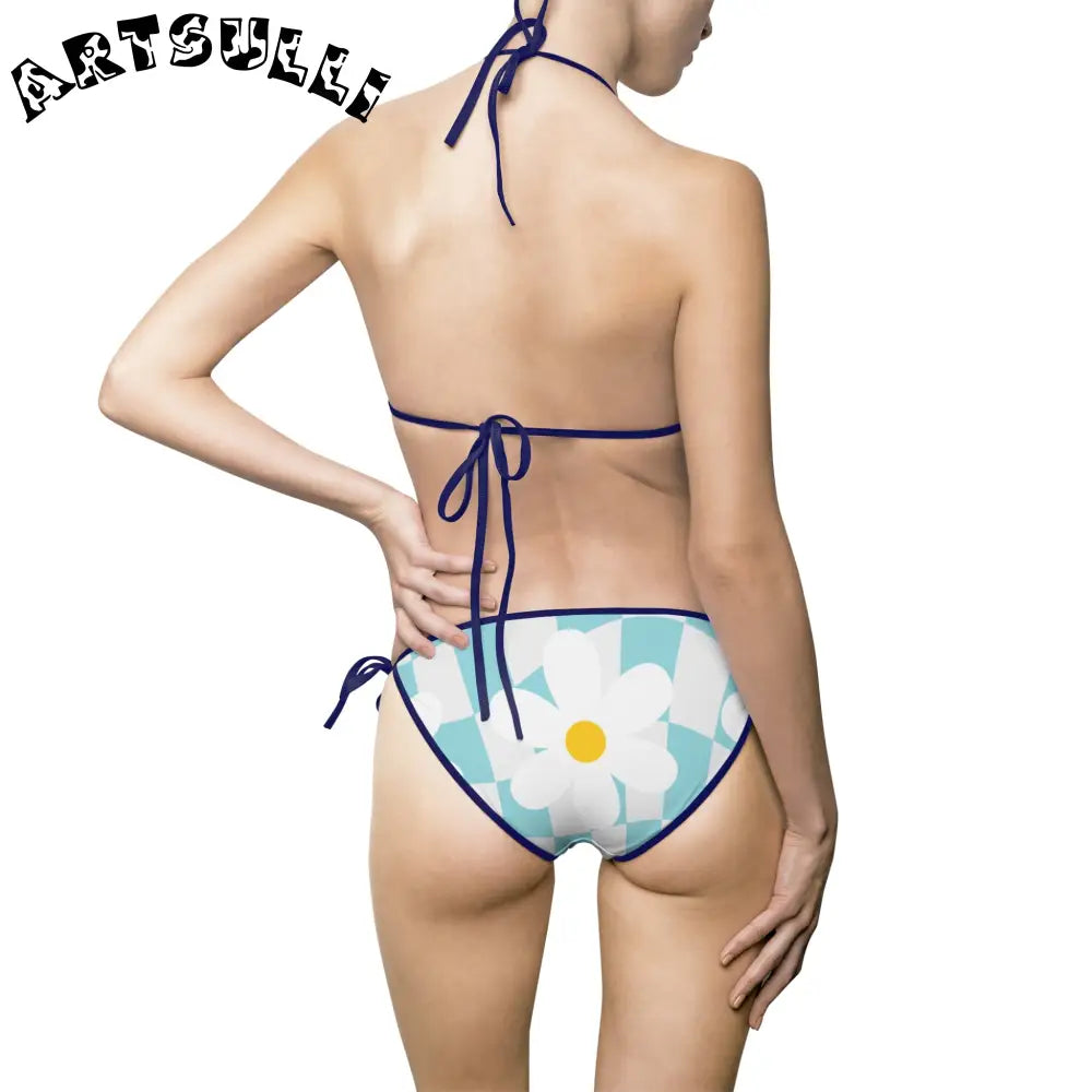 JAKKOUTTHEBXX Trippy Check Garden Women’s Bikini Swimsuit (AOP)