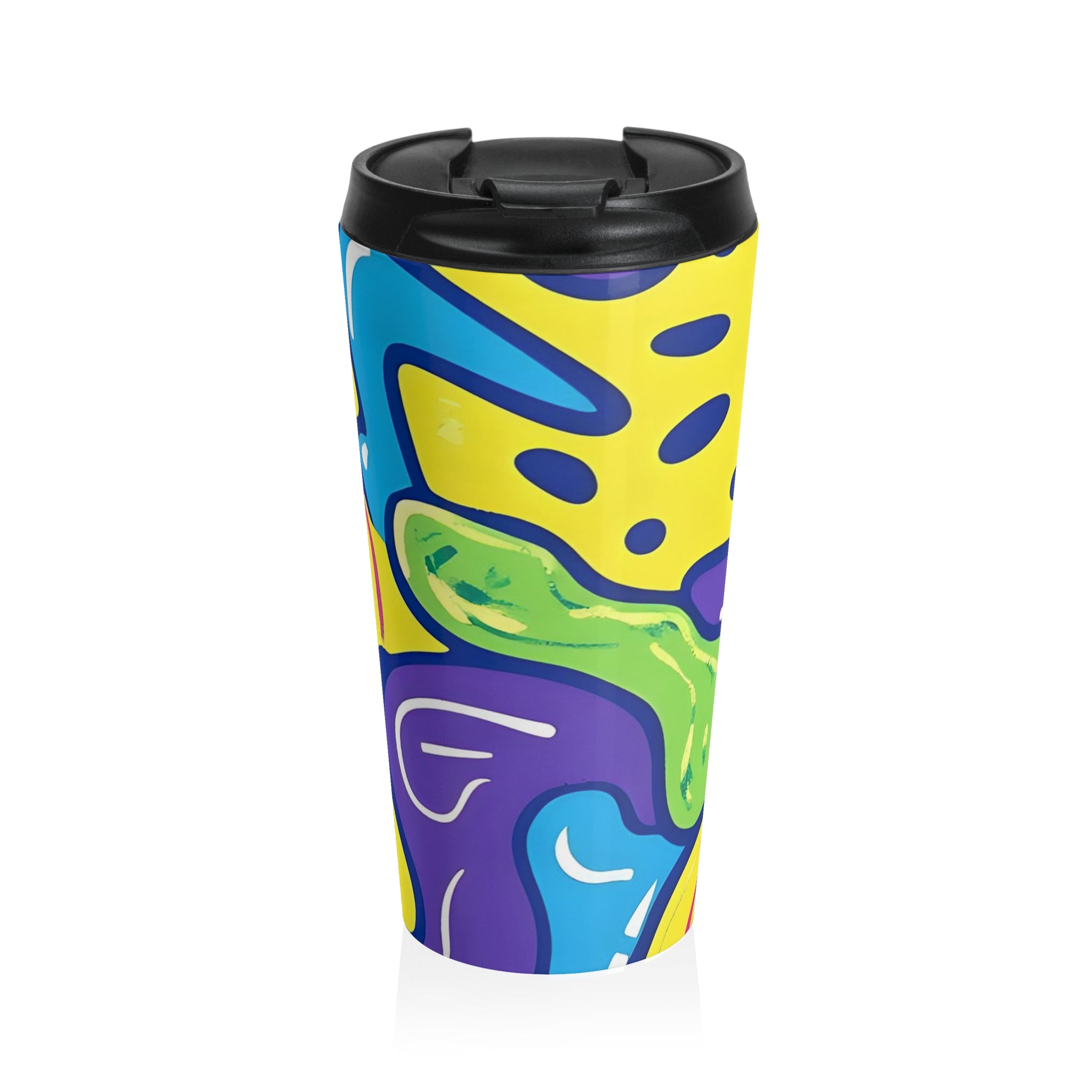 90s Trippy Slime Stainless Steel Travel Mug, Artsulli - Art is Long, Life is Short, Mug, Size, 15oz, , , , , 13307553266396169946