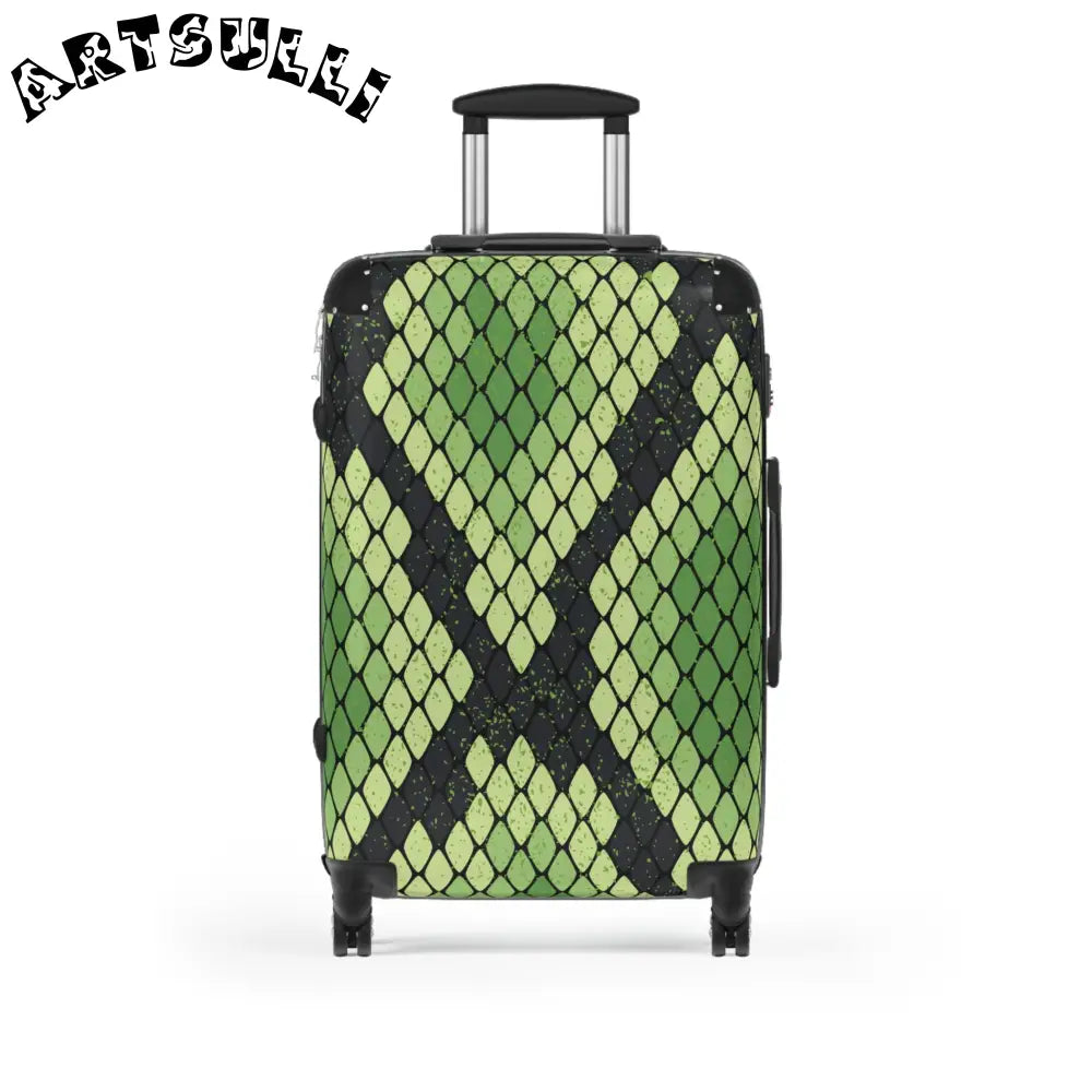 JAKKOUTTHEBXX Snake Skin Green and Black Suitcase JAKKOUTTHEBXX