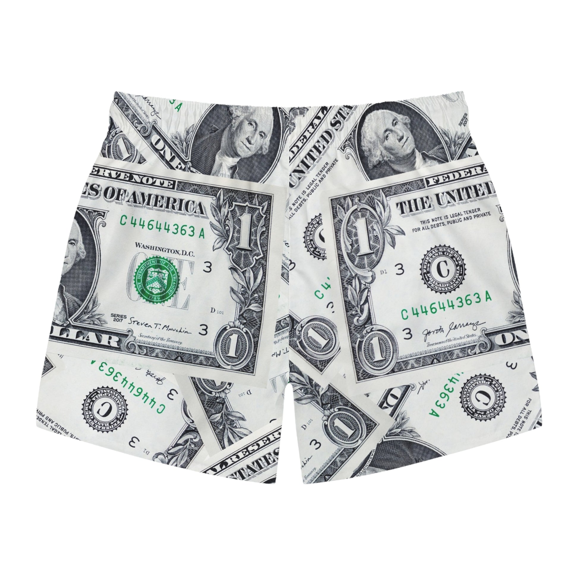 Money Collage Swim Trunks (AOP), Artsulli - Art is Long, Life is Short, All Over Prints, , , , , , , 