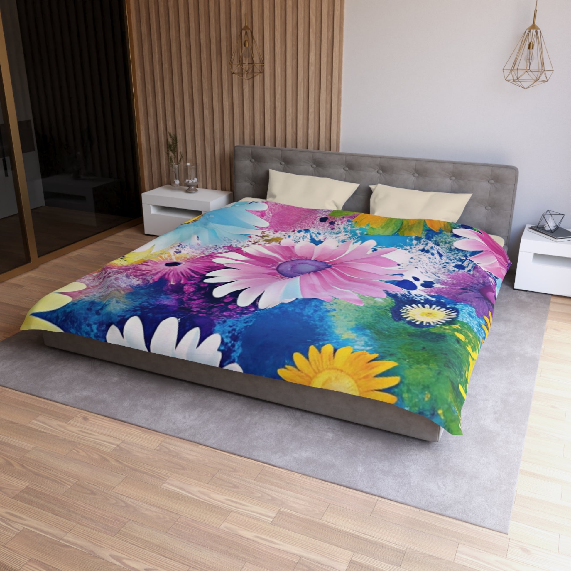 Magical Flower Explosion Multi-Color Microfiber Duvet Cover, Artsulli - Art is Long, Life is Short, Home Decor, , , , , , , 