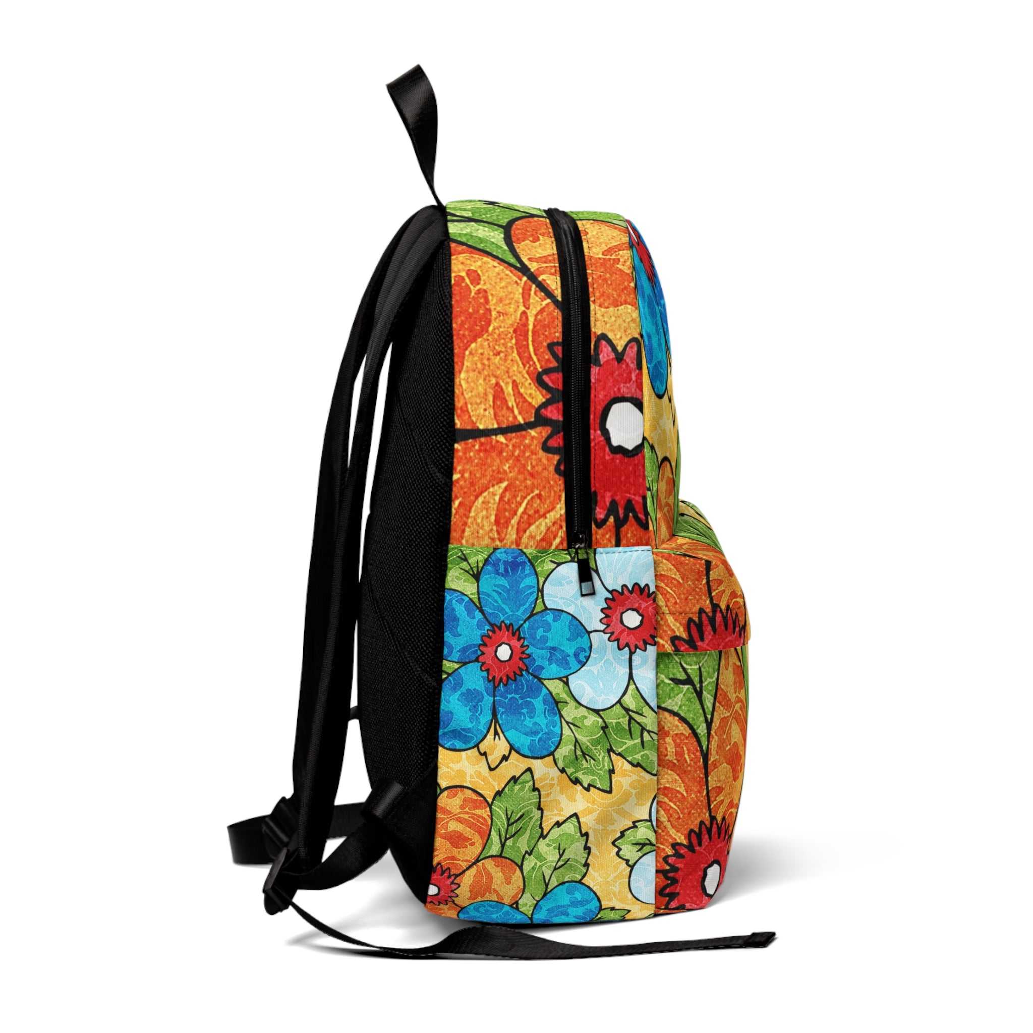 Groovy Yellow Floral Kl Unisex Classic Backpack, Artsulli - Art is Long, Life is Short, Bags, , , , , , , 