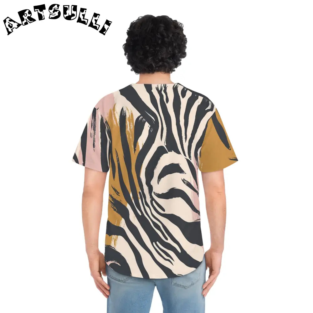 JAKKOUTTHEBXX Abstract Zebra Stripe Button Up Shirt Artistic Work