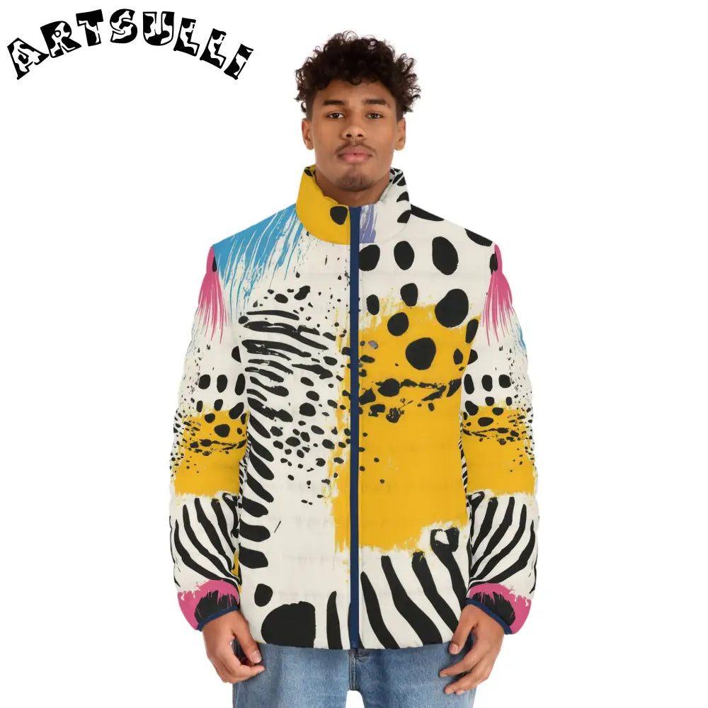 JAKKOUTTHEBXX Rae Zebra Rhapsody Men’s Puffer Jacket (AOP)