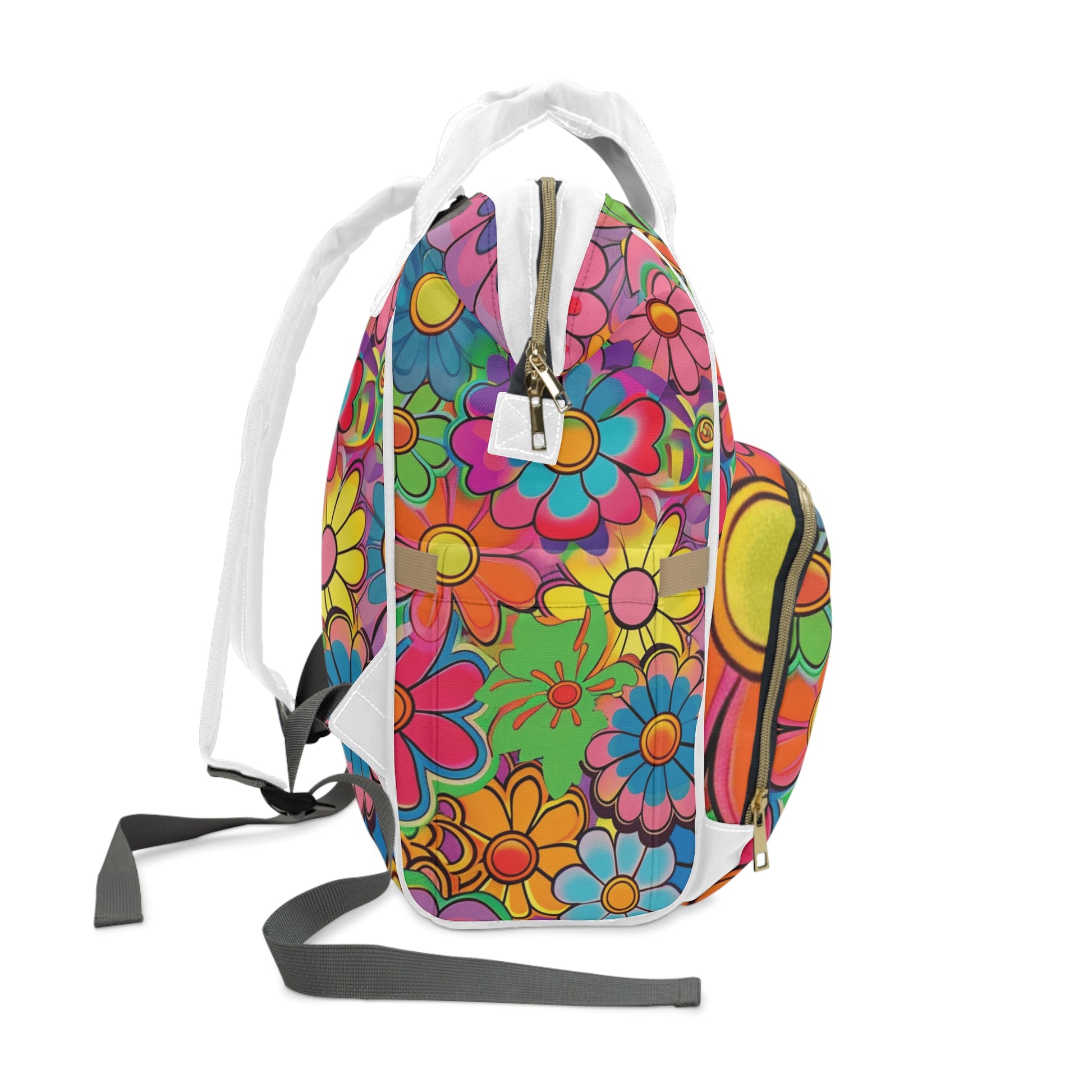 Chromatic Daisy Dream Multifunctional Diaper Backpack, Artsulli - Art is Long, Life is Short, Bags, , , , , , , 