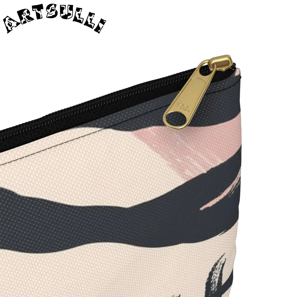 JAKKOUTTHEBXX Abstract Zebra Art Printed Clutch Bag Black Beige Pink