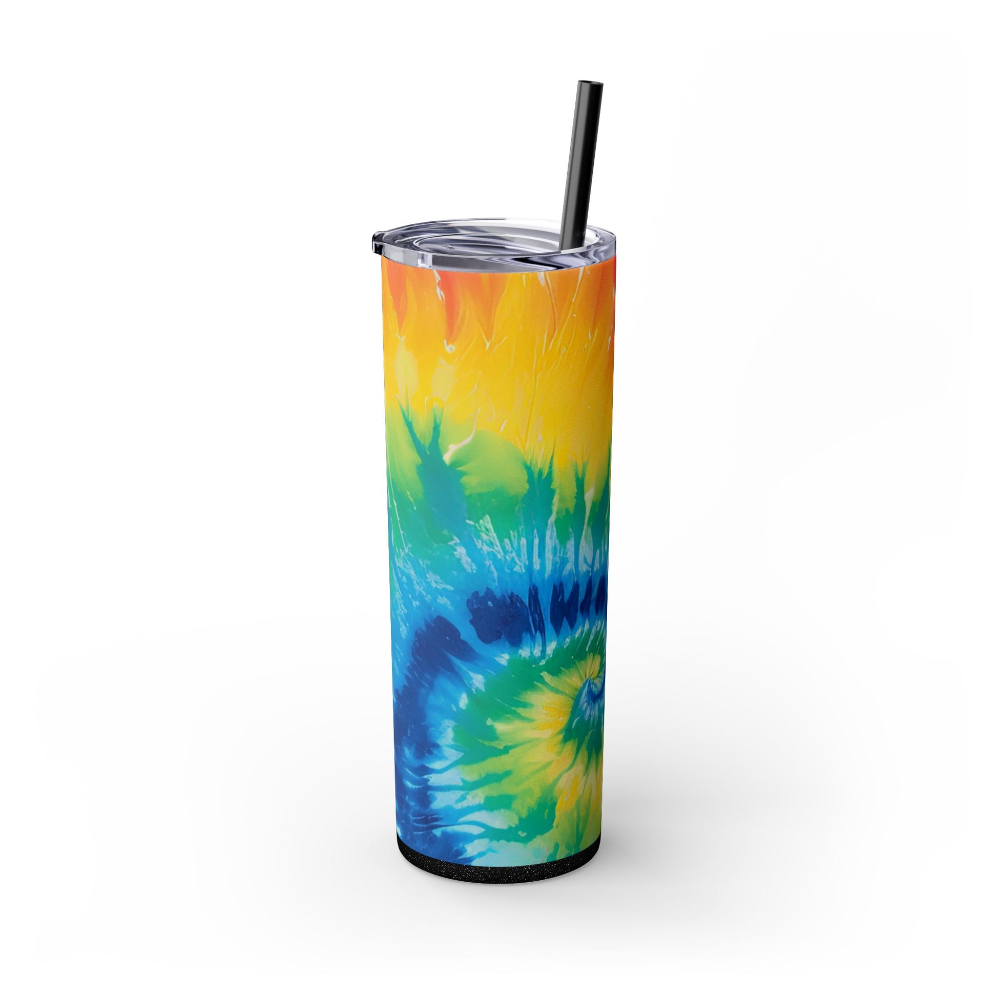 Tie Dye Skinny Tumbler with Straw, 20oz, Artsulli - Art is Long, Life is Short, Mug, , , , , , , 