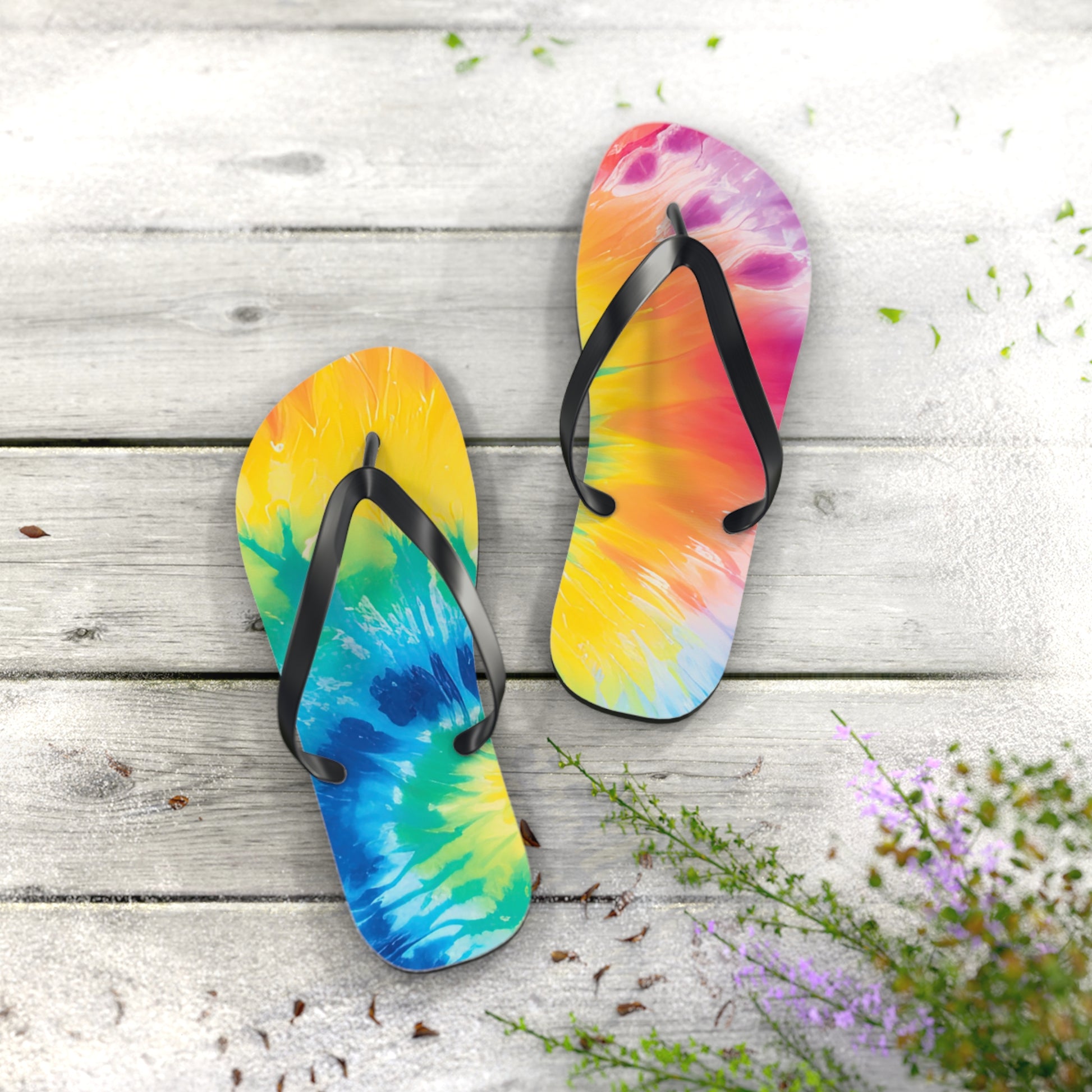 Tie Dye Flip Flops, Artsulli - Art is Long, Life is Short, Shoes, , , , , , , 