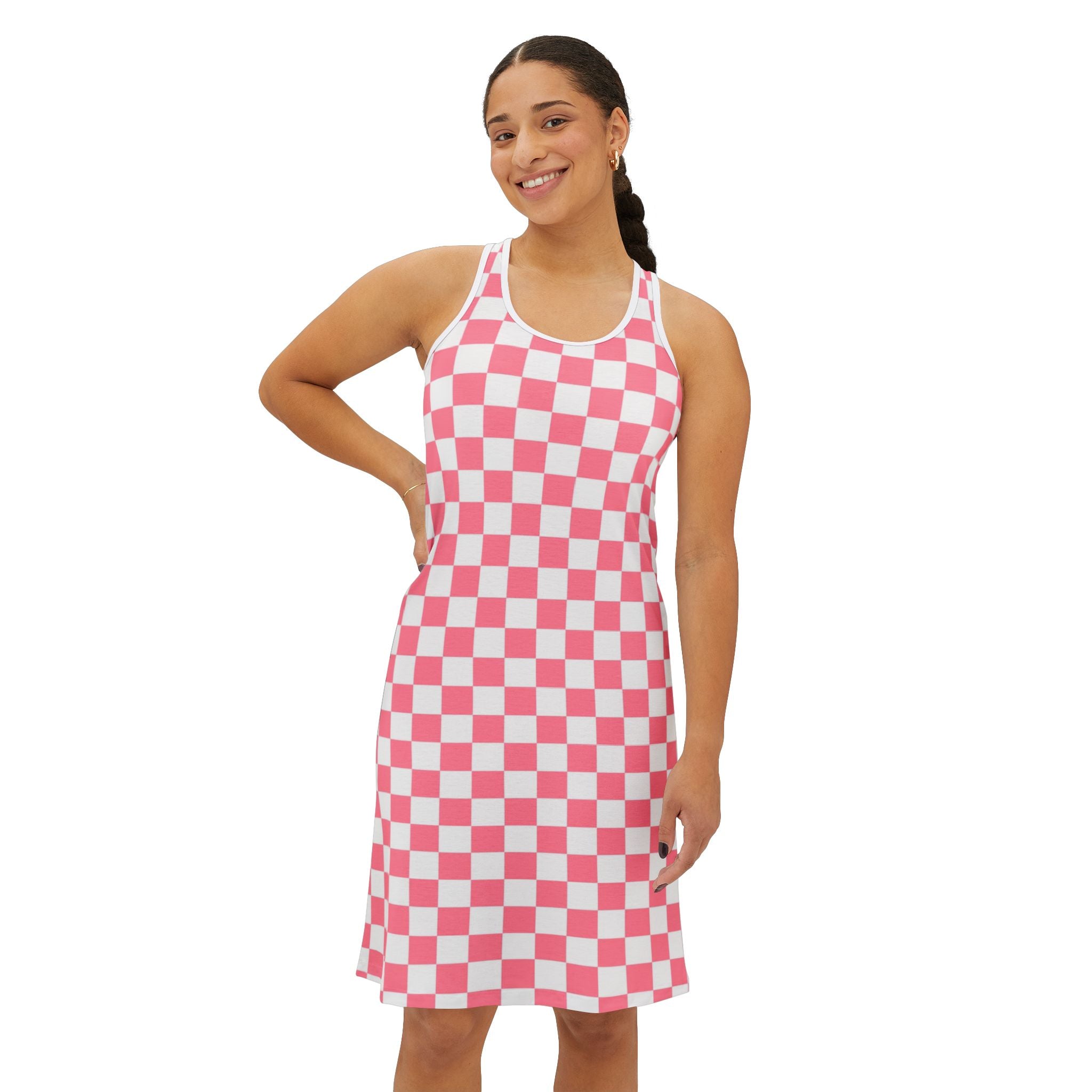 Brigandine Checkered Scene Women's Racerback Dress (AOP)