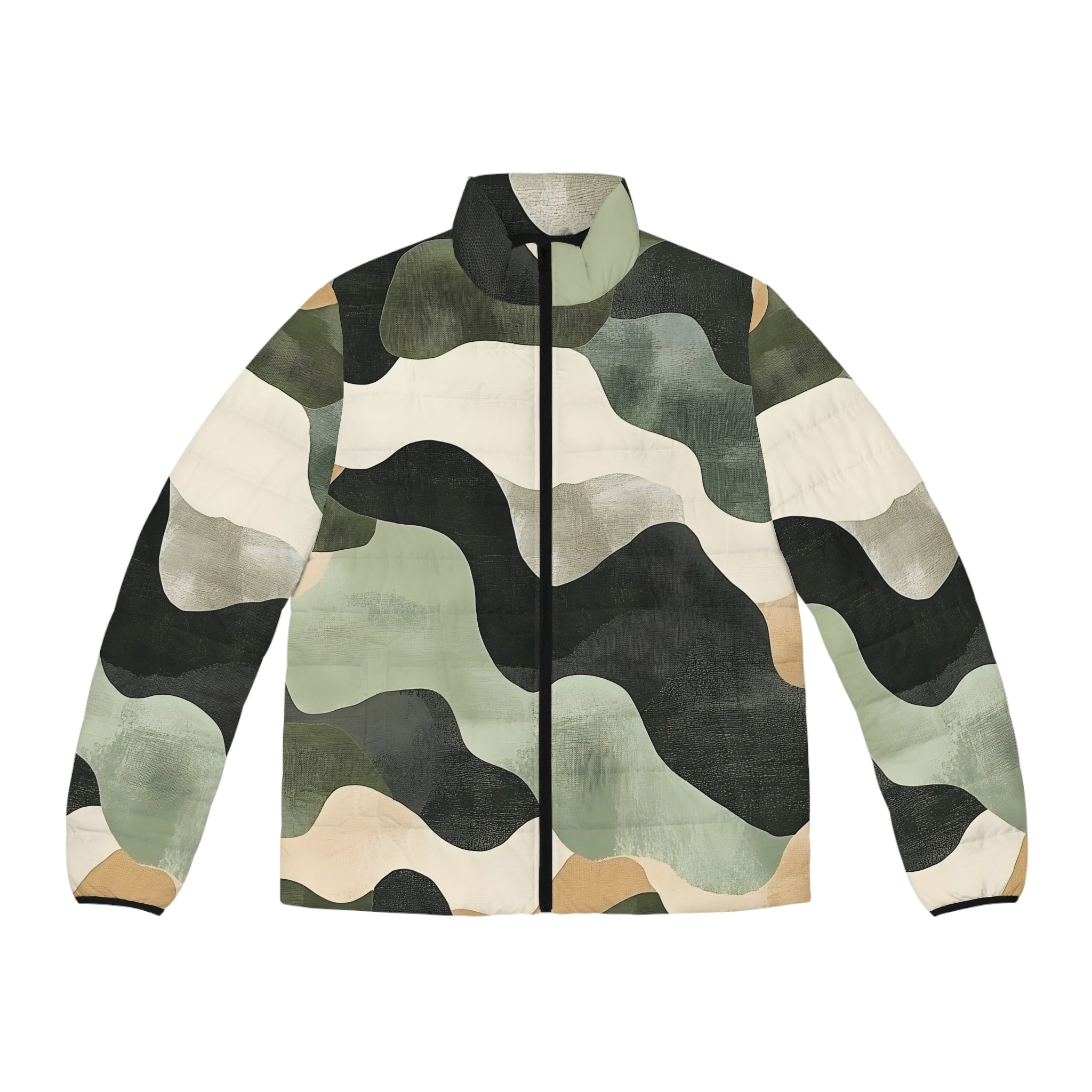 Camo Art Men's Puffer Jacket (AOP)
