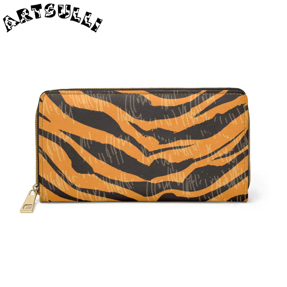 JAKKOUTTHEBXX Tiger Scratches Orange & Black Zipper Wallet