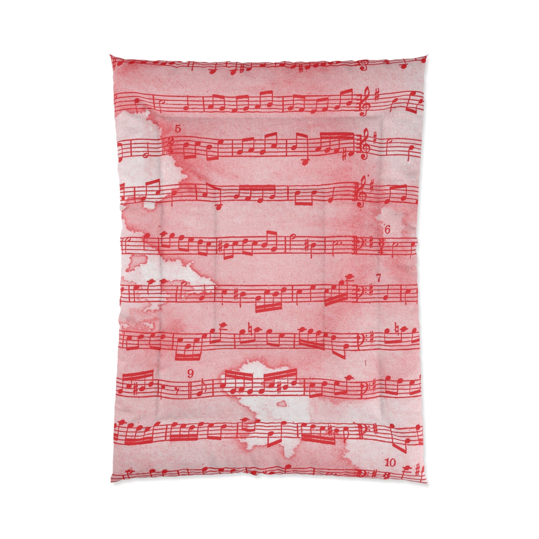 Drip Spill Type Beat Sheet Music Red Comforter, Artsulli - Art is Long, Life is Short, Home Decor, Size, 68" × 92", , , , , 17165991250754846326
