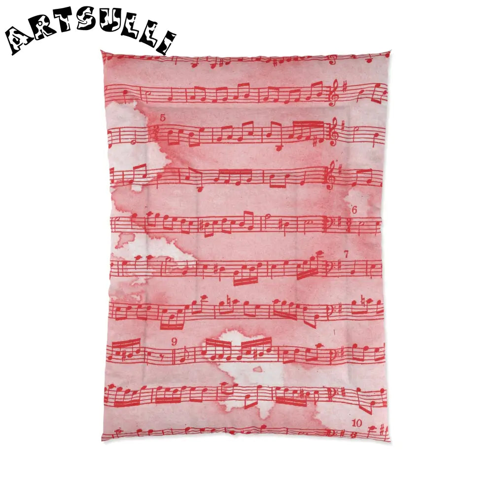 JAKKOUTTHEBXX Red Music Note Cozy Blanket with Premium Illustrations Printed 2025