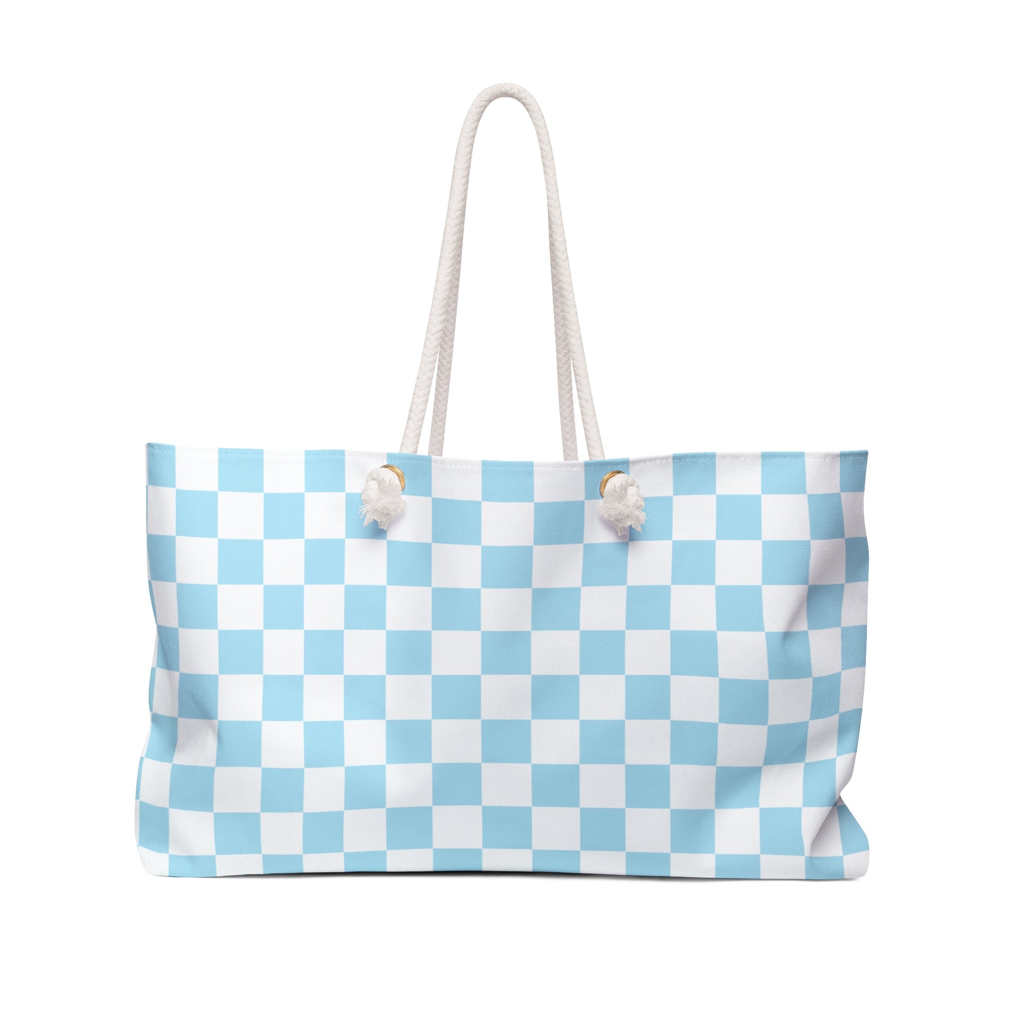 Checkerboard Sky Blue Weekender Bag, Artsulli - Art is Long, Life is Short, Bags, Size, 24" × 13", , , , , 26775019569086563292
