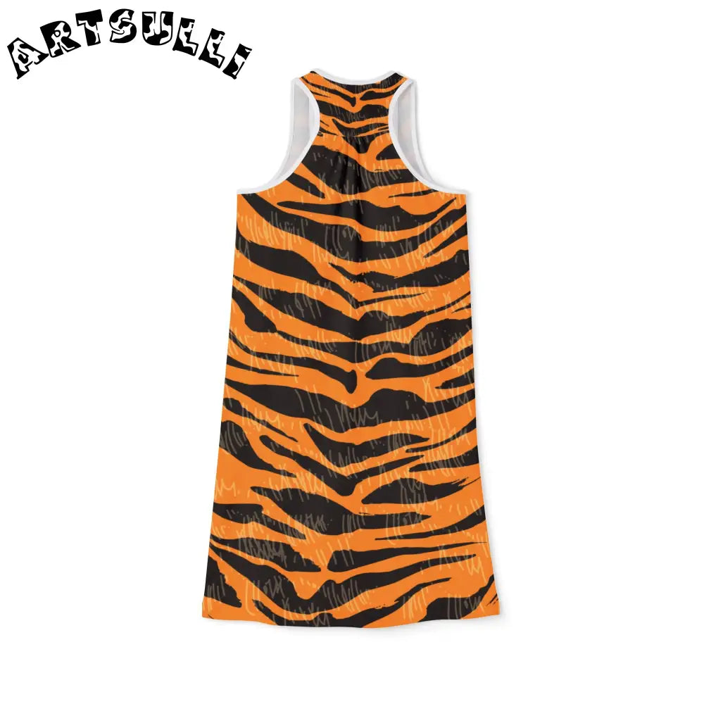 JAKKOUTTHEBXX Tiger Scratches Orange & Black Women’s Racerback Dress