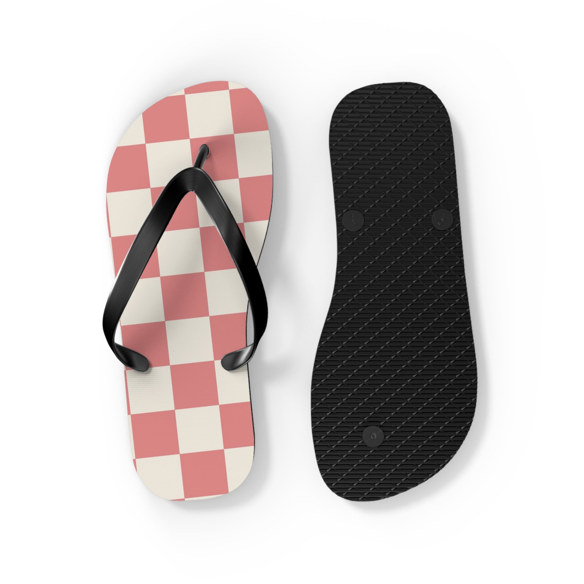 Retro Checkered Grassland Sprites Flip Flops, Artsulli - Art is Long, Life is Short, Shoes, , , , , , , 