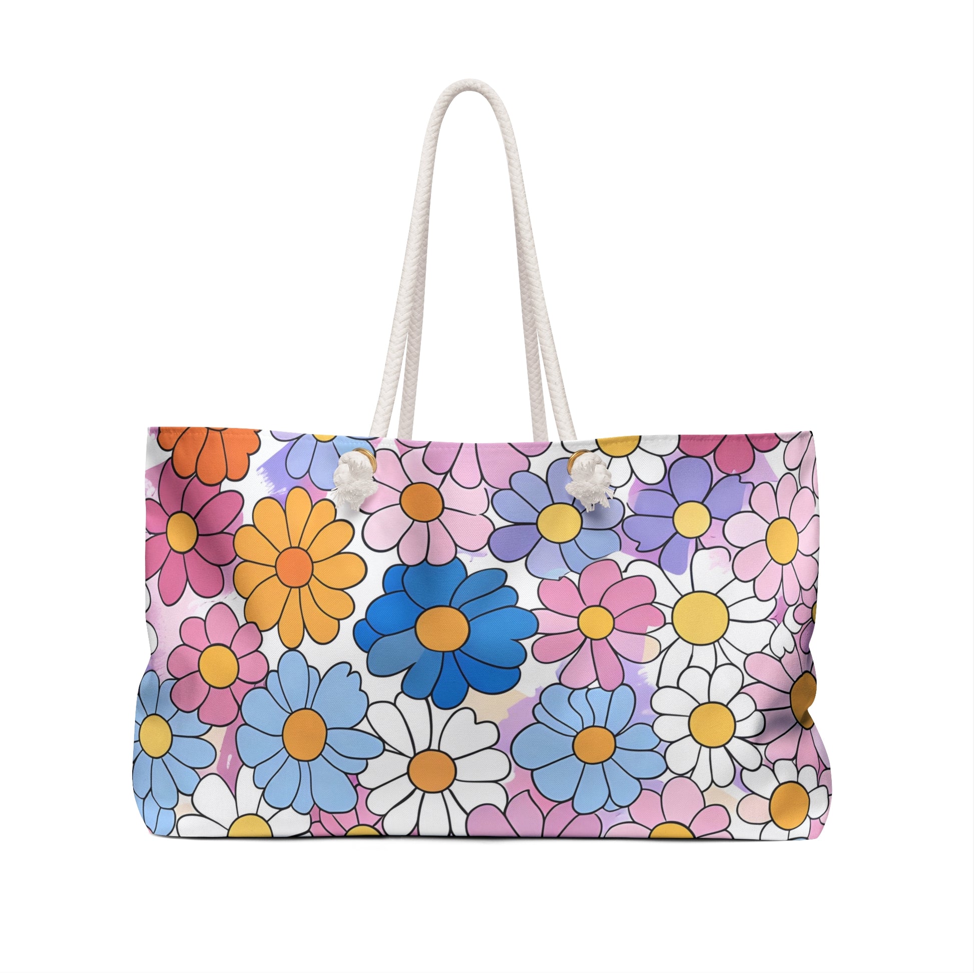 Flower Hour II Purple and Blue Weekender Bag, Artsulli - Art is Long, Life is Short, Bags, , , , , , , 
