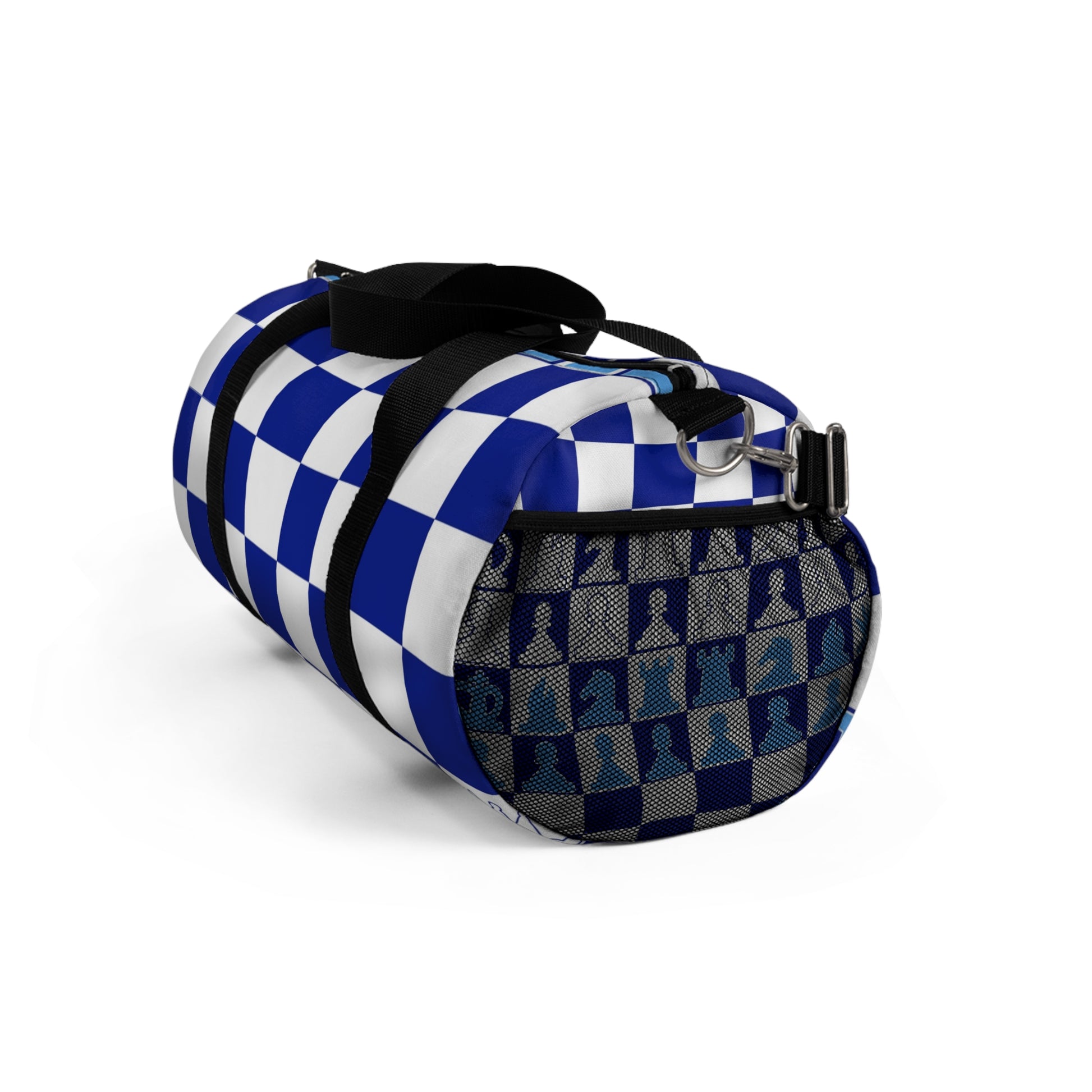 Chessboard Royal Blue & Navy Blue Duffel Bag, Artsulli - Art is Long, Life is Short, Bags, , , , , , , 