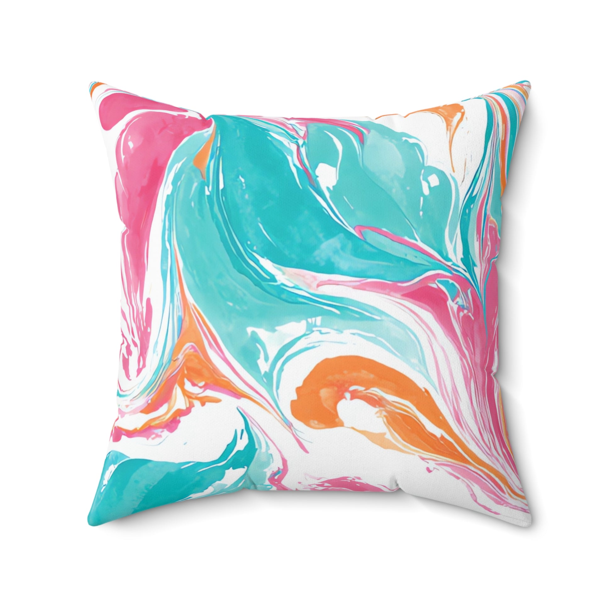 Liquid Pastel Spill Multi-Color Spun Polyester Square Pillow, Artsulli - Art is Long, Life is Short, Home Decor, Size, 20" × 20", , , , , 95821595855170153073