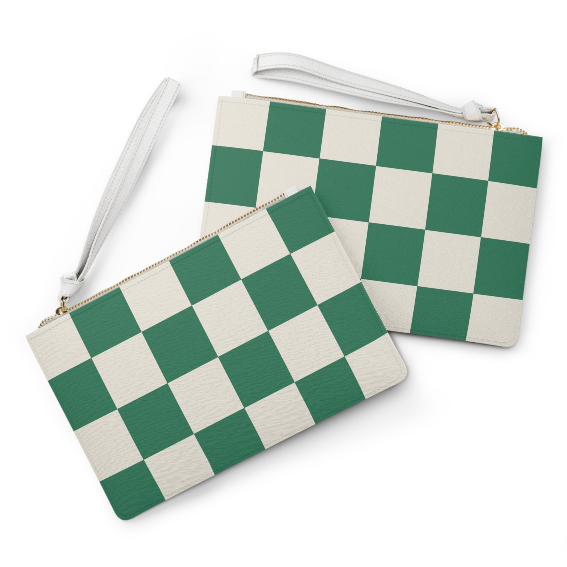 Checkerboard Dark Green Clutch Bag, Artsulli - Art is Long, Life is Short, Bags, , , , , , , 