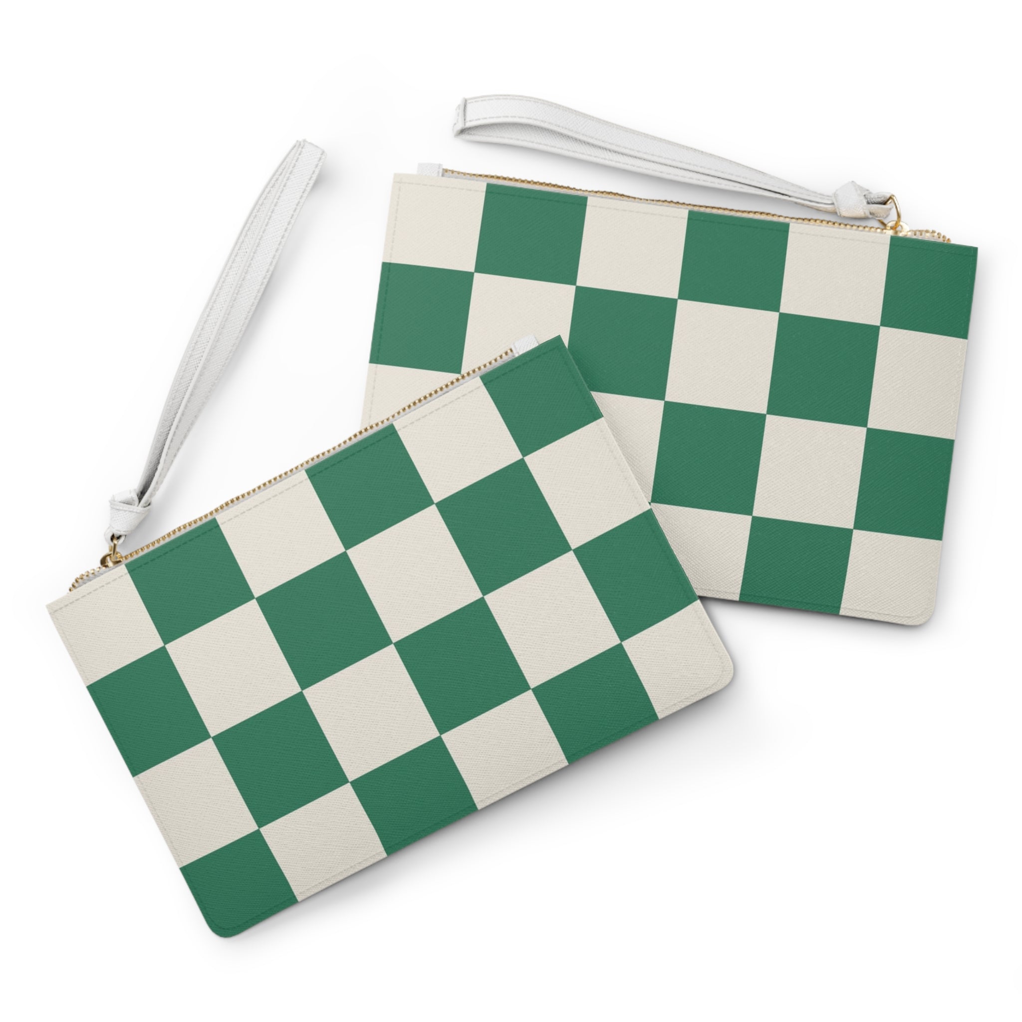 Checkerboard Dark Green Clutch Bag, Artsulli - Art is Long, Life is Short, Bags, , , , , , , 