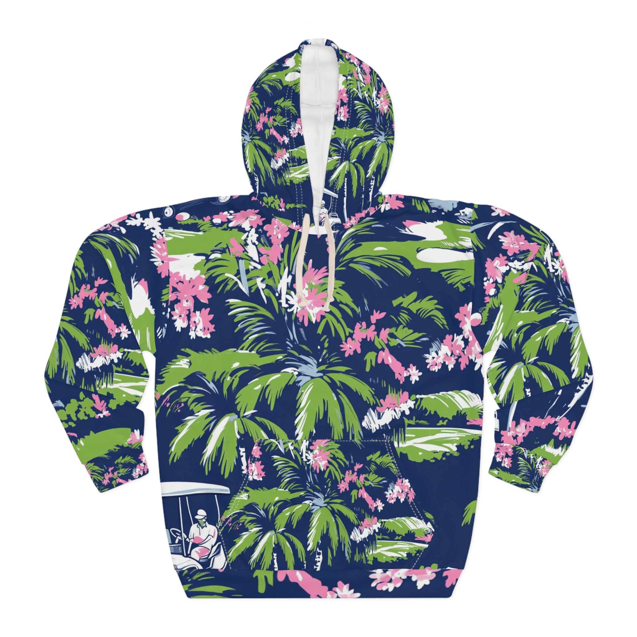 Island Golf Cart Perkins Spring Unisex Pullover Hoodie (AOP)