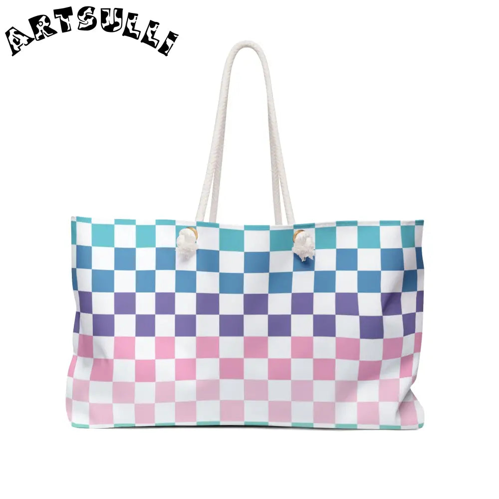 JAKKOUTTHEBXX Vaporwave Rainbow Checkerboard Multi-Color Weekender