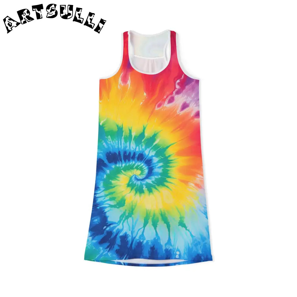 JAKKOUTTHEBXX Rainbow Tie-Dye Tank Dress 2025
