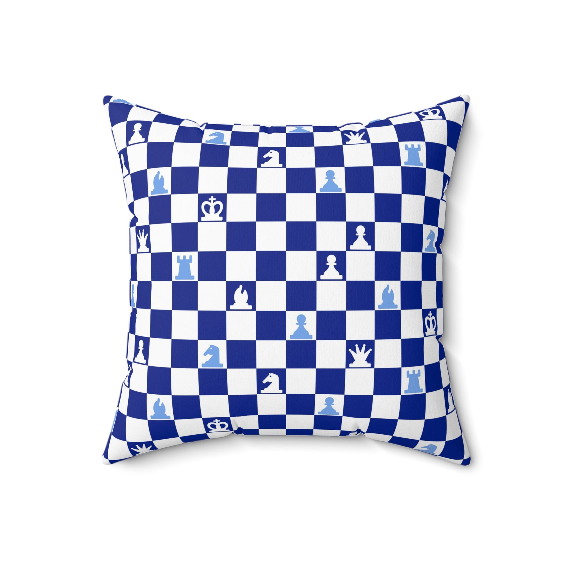 Chessboard Navy Blue Spun Polyester Square Pillow, Artsulli - Art is Long, Life is Short, Home Decor, , , , , , , 