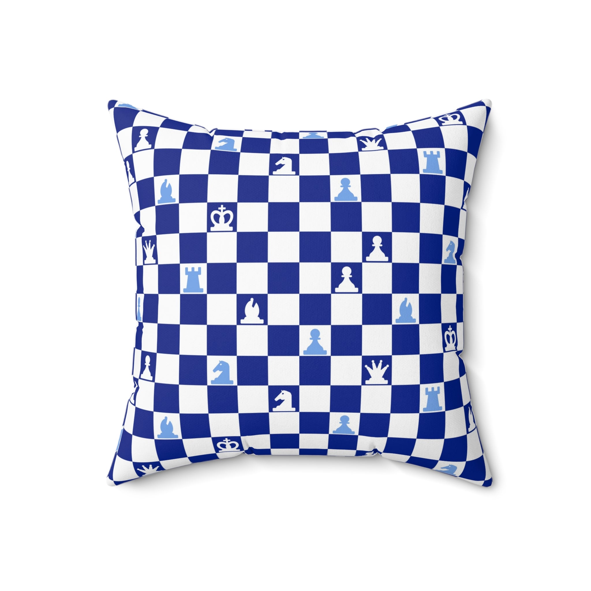 Chessboard Navy Blue Spun Polyester Square Pillow, Artsulli - Art is Long, Life is Short, Home Decor, , , , , , , 