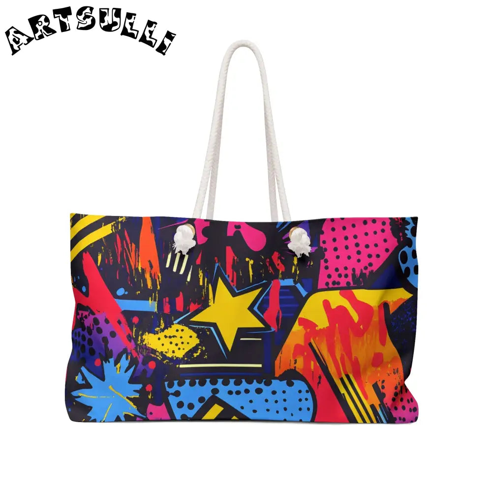 JAKKOUTTHEBXX Retro Riot 80s Graffiti Stars Weekender Bag