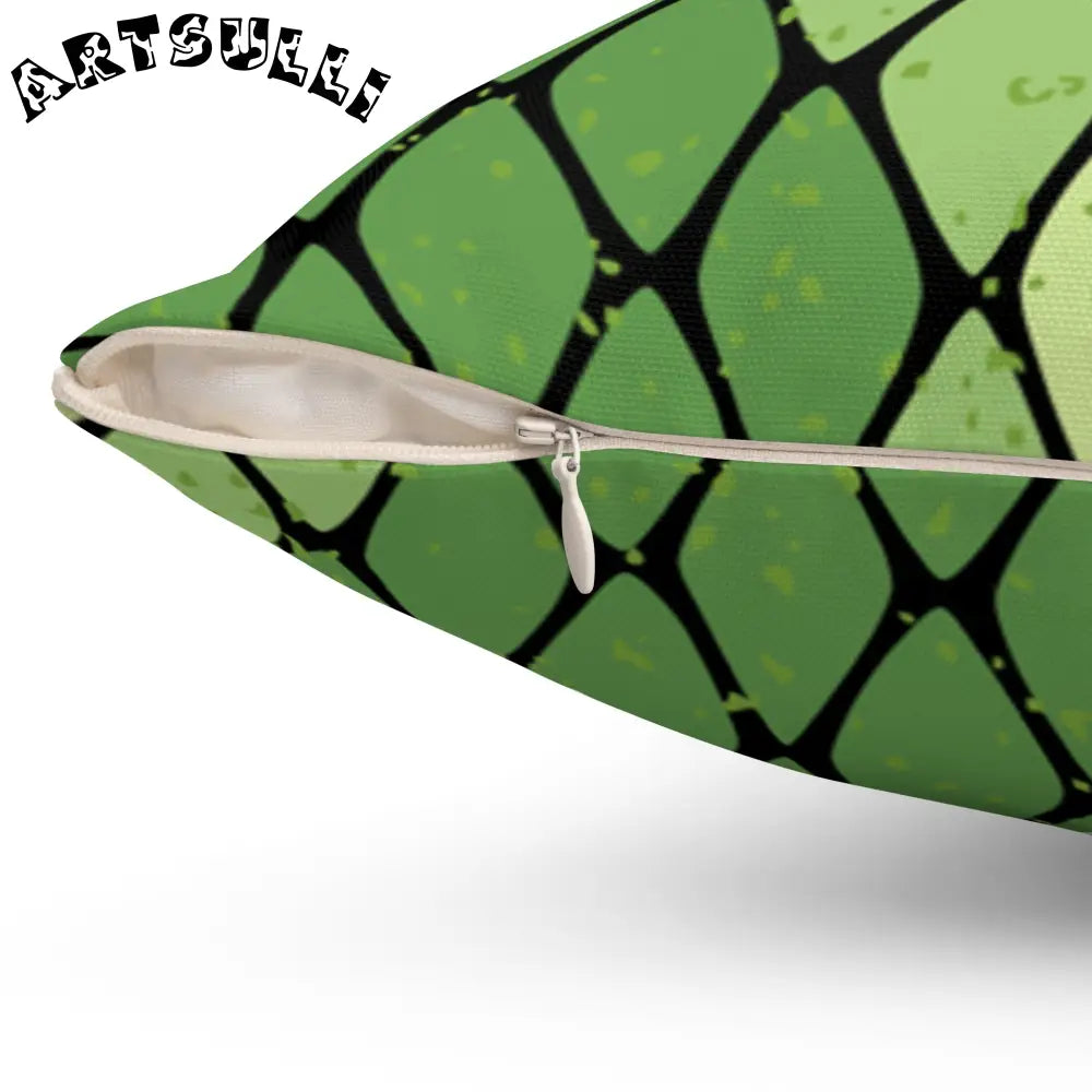 JAKKOUTTHEBXX Snake Skin Green and Black Spun Polyester Square